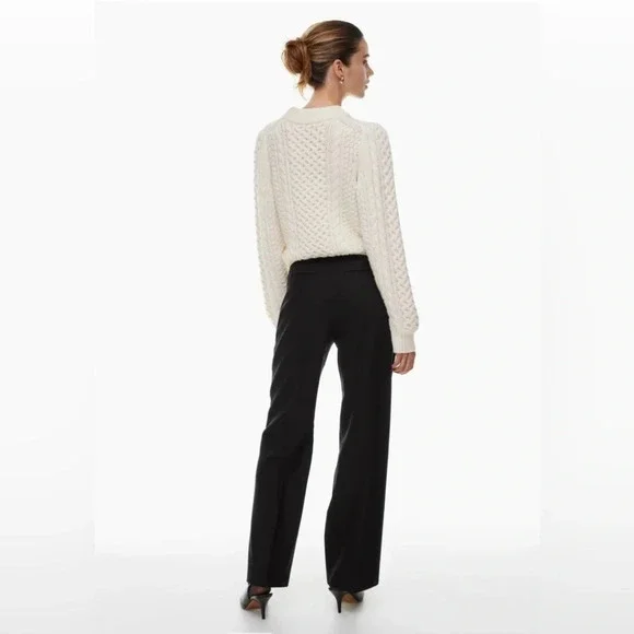 NWT Aritzia Wilfred The Effortless Pant™ Black in City Cashmere Size 6 - Picture 3 of 14